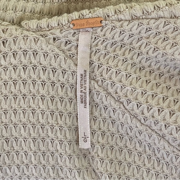 Free People Marley Top Off Shoulder Waffle Knit Oatmeal Cream Large - Picture 7 of 16